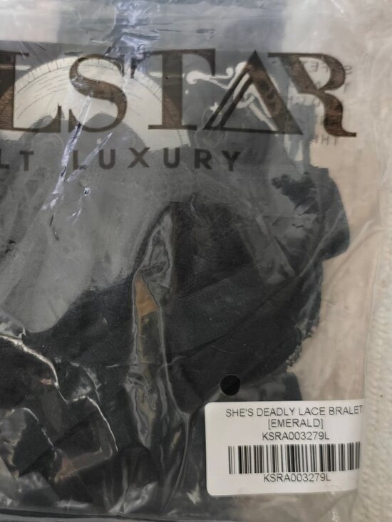 NWT Killstar - She's Deadly Bra & Panty SET - size LARGE, Emerald Green - Picture 3 of 4